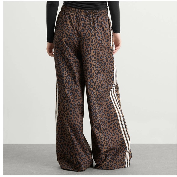 adidas Firebird Leopard Print Track Pants with White Stripes - Picture 5 of 6